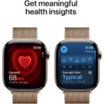 Apple Watch Series 11 GPS + Cellular 42mm Gold Titanium Case with Gold Milanese Loop - Image 9