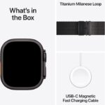 Apple Watch Ultra 3 GPS + Cellular 49mm Black Titanium Case with Black Titanium Milanese Loop - Medium - Image 7