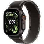 Apple Watch Ultra 3 GPS + Cellular 49mm Black Titanium Case with Black/Charcoal Trail Loop - S/M