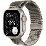 Apple Watch Ultra 3 GPS + Cellular 49mm Natural Titanium Case with Natural Titanium Milanese Loop - Small