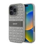 Калъф от DKNY PU Leather Repeat Pattern Tonal Stripe Case за iPhone 16 Pro Beige