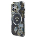 Калъф от Guess IML Glitter Magnolia and Triangle Logo MagSafe Case for iPhone 16 Black - Image 2