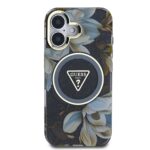 Калъф от Guess IML Glitter Magnolia and Triangle Logo MagSafe Case for iPhone 16 Black - Image 3