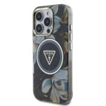 Калъф от Guess IML Glitter Magnolia and Triangle Logo MagSafe Case за iPhone 16 Pro Max Black - Image 2