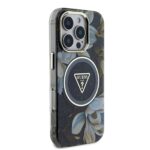 Калъф от Guess IML Glitter Magnolia and Triangle Logo MagSafe Case за iPhone 16 Pro Max Black - Image 4