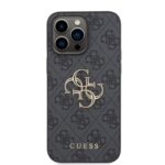 Калъф от Guess PU 4G Metal Logo Case за iPhone 15 Pro Max - Сив - Image 3