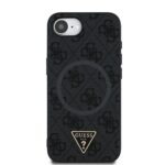 Калъф от 
Guess PU 4G Strass Triangle Metal Logo Case за iPhone 16e Black - Image 3
