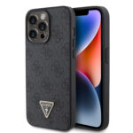 Калъф от Guess за iPhone 15 Pro Max Hardcase Leather 4G Diamond Triangle Black