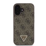 Калъф от Guess PU 4G Strass Triangle Metal Logo Case за iPhone 16 Brown - Image 2