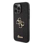 Калъф от Guess PU Fixed Glitter 4G Metal Logo Case за iPhone 15 Pro Max Black - Image 2