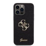 Калъф от Guess PU Fixed Glitter 4G Metal Logo Case за iPhone 15 Pro Max Black - Image 3