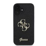 Калъф от 
Guess PU Fixed Glitter 4G Metal Logo за iPhone 16 Black - Image 2