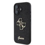 Калъф от 
Guess PU Fixed Glitter 4G Metal Logo за iPhone 16 Black - Image 3