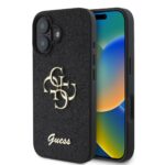 Калъф от 
Guess PU Fixed Glitter 4G Metal Logo за iPhone 16 Black