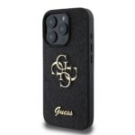 Калъф от 
Guess PU Fixed Glitter 4G Metal Logo за iPhone 16 Pro Black - Image 3