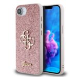 Калъф от 
Guess PU Fixed Glitter 4G Metal Logo Case за iPhone 16e Pink