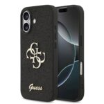 Калъф от 
Guess PU Fixed Glitter 4G Metal Logo Case за iPhone 17 Black