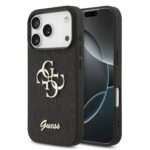 Калъф от 
Guess PU Fixed Glitter 4G Metal Logo Case за iPhone 17 Pro Black