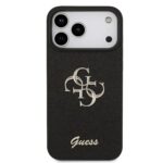 Калъф от 
Guess PU Fixed Glitter 4G Metal Logo Case за iPhone 17 Pro Max Black - Image 3