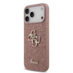 Калъф от 
Guess PU Fixed Glitter 4G Metal Logo Case за iPhone 17 Pro Max Pink - Image 2