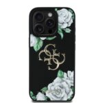 Калъф от Guess PU Grained Roses 4G Metal Logo Case за iPhone 16 Pro Black - Image 3