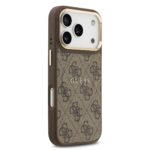 Калъф от 
Guess PU Leather 4G Gold Frame MagSafe Case за iPhone 17 Pro Brown - Image 4
