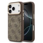 Калъф от 
Guess PU Leather 4G Gold Frame MagSafe Case за iPhone 17 Pro Brown
