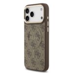 Калъф от 
Guess PU Leather 4G Gold Frame MagSafe Case за iPhone 17 Pro Max Brown - Image 2