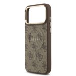 Калъф от 
Guess PU Leather 4G Gold Frame MagSafe Case за iPhone 17 Pro Max Brown - Image 5