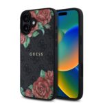 Калъф от Guess PU Leather 4G Roses MagSafe Case for iPhone 16 Black