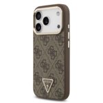 Калъф от 
Guess PU Leather 4G Strass Triangle Logo Gold Frame MagSafe Case за iPhone 17 Pro Brown - Image 2