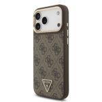 Калъф от 
Guess PU Leather 4G Strass Triangle Logo Gold Frame MagSafe Case за iPhone 17 Pro Max Brown - Image 2