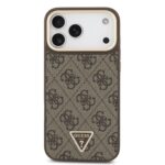 Калъф от 
Guess PU Leather 4G Strass Triangle Logo Gold Frame MagSafe Case за iPhone 17 Pro Max Brown - Image 3