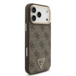 Калъф от 
Guess PU Leather 4G Strass Triangle Logo Gold Frame MagSafe Case за iPhone 17 Pro Max Brown - Image 4