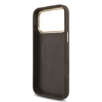 Калъф от 
Guess PU Leather 4G Strass Triangle Logo Gold Frame MagSafe Case за iPhone 17 Pro Max Brown - Image 6