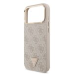 Калъф от 
Guess PU Leather 4G Strass Triangle Logo Gold Frame MagSafe Case за iPhone 17 Pro Max Pink - Image 5
