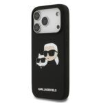 Калъф от 
Karl Lagerfeld Liquid Silicone Double Heads MagSafe Case за iPhone 17 Pro Black - Image 2