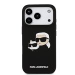 Калъф от 
Karl Lagerfeld Liquid Silicone Double Heads MagSafe Case за iPhone 17 Pro Black - Image 3