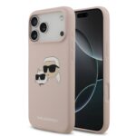 Калъф от 
Karl Lagerfeld Liquid Silicone Double Heads MagSafe Case за iPhone 17 Pro Max Pink