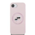 Калъф от 
Karl Lagerfeld Liquid Silicone K&CH Heads MagSafe Case за iPhone 16e Pink - Image 3
