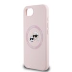 Калъф от 
Karl Lagerfeld Liquid Silicone K&CH Heads MagSafe Case за iPhone 16e Pink - Image 5