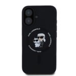 Калъф от 
Karl Lagerfeld Liquid Silicone Karl and Choupette MagSafe за iPhone 16 Black - Image 2