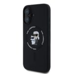Калъф от 
Karl Lagerfeld Liquid Silicone Karl and Choupette MagSafe за iPhone 16 Black - Image 3