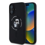 Калъф от 
Karl Lagerfeld Liquid Silicone Karl and Choupette MagSafe за iPhone 16 Black