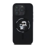Калъф от 
Karl Lagerfeld Liquid Silicone Karl and Choupette MagSafe за iPhone 16 Pro Black - Image 2