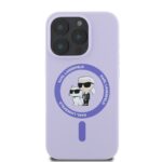 Калъф от 
Karl Lagerfeld Liquid Silicone Karl and Choupette MagSafe за iPhone 16 Pro Purple - Image 2
