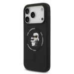 Калъф от 
Karl Lagerfeld Liquid Silicone Karl and Choupette MagSafe Case за iPhone 17 Pro Black - Image 2
