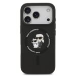 Калъф от 
Karl Lagerfeld Liquid Silicone Karl and Choupette MagSafe Case за iPhone 17 Pro Black - Image 3