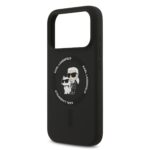 Калъф от 
Karl Lagerfeld Liquid Silicone Karl and Choupette MagSafe Case за iPhone 17 Pro Black - Image 5