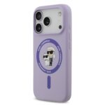 Калъф от 
Karl Lagerfeld Liquid Silicone Karl and Choupette MagSafe Case for iPhone 17 Pro Purple - Image 2